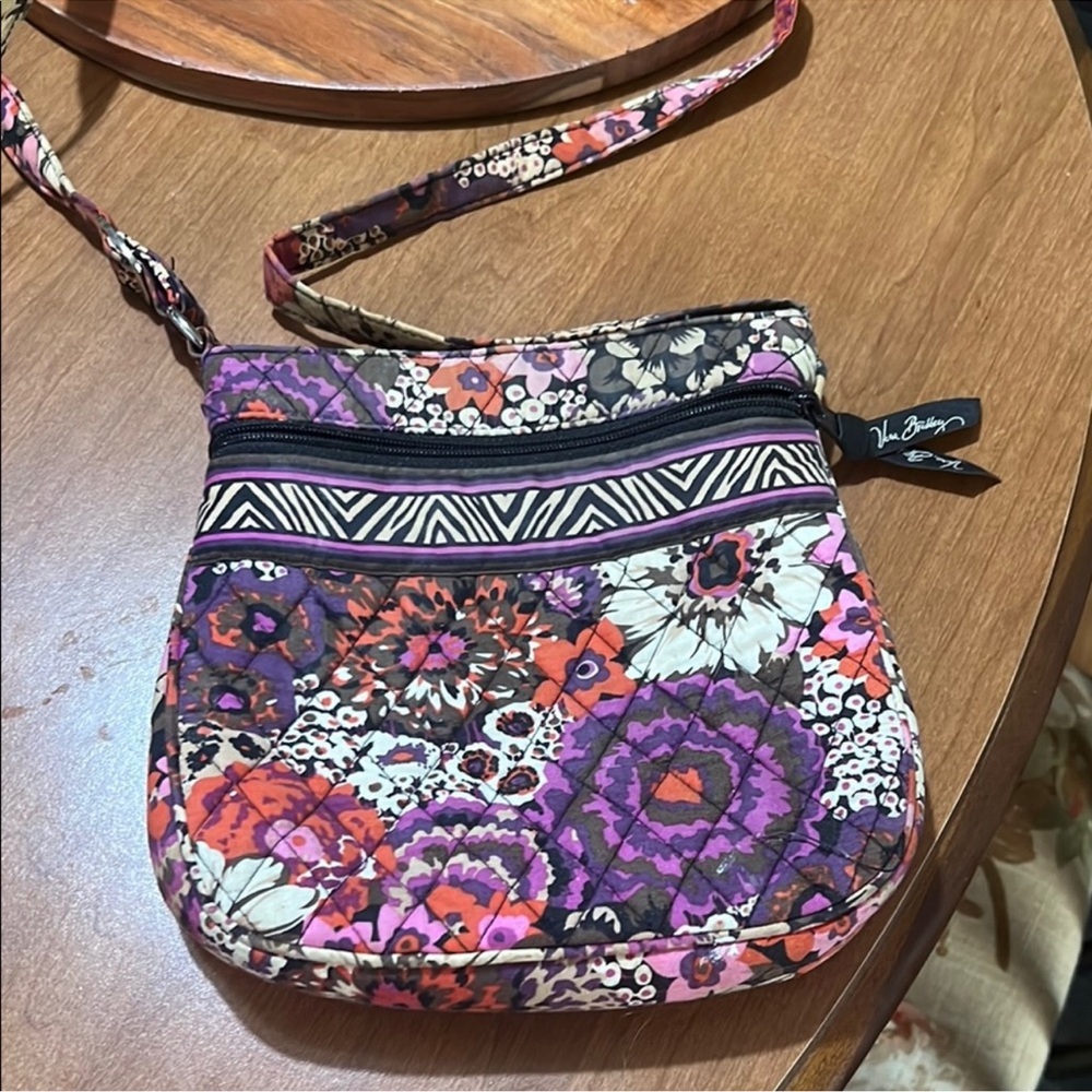 Vera Bradley Crossbody Bag - Purple, Pink, and Orange Floral